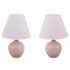 Set x2 Lampara Mesa Luz Escritorio Ceramica Lectura Portatil Variante Color Rosa