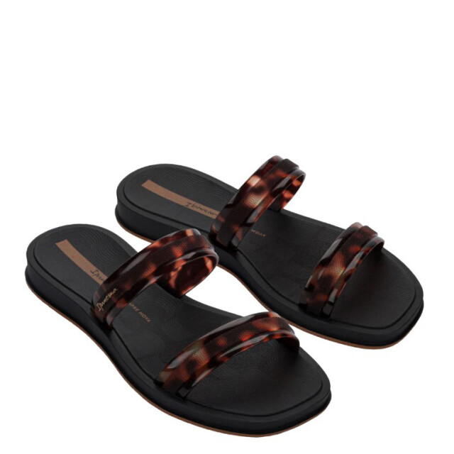 Sandalia de Mujer Ipanema Glow Trendy Slide Ad Negro - Marrón
