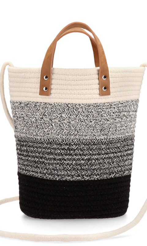 BOLSA MATERA ATENEA DEGRADE CRUDO, GRIS Y NEGRO