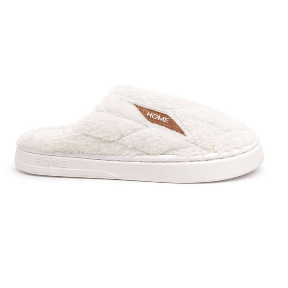 Pantuflas Unisex Suela Antideslizante Felpa Suave y Abrigada - Natural 