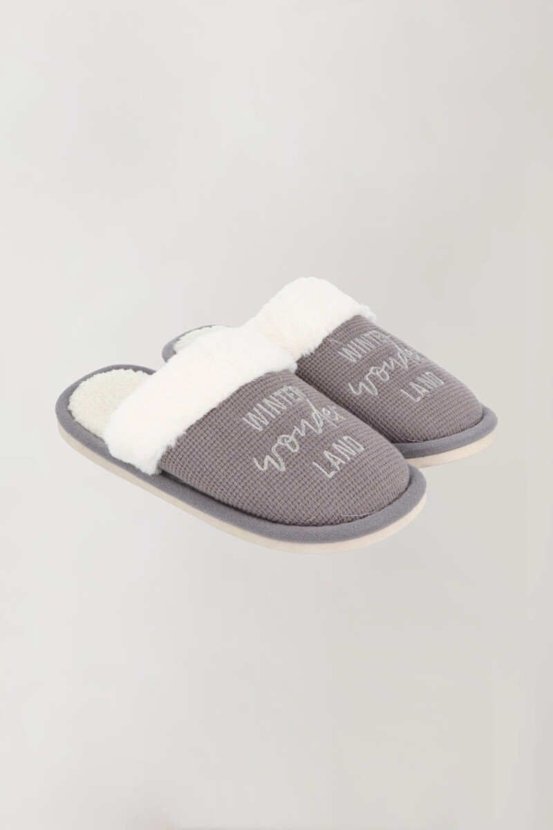 Pantufla warm Gris oscuro