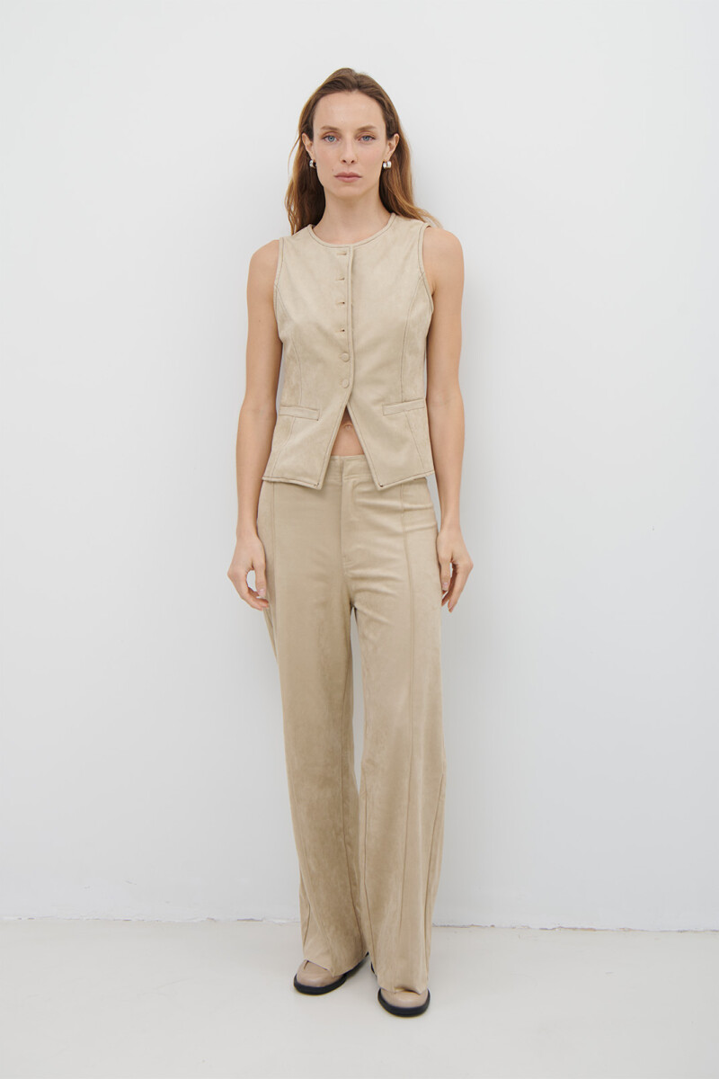 CHALECO SUEDE NATURAL