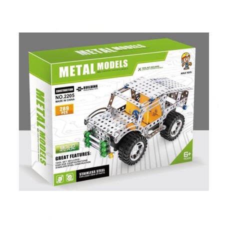 Bloques de Construcción Metal Estilo Mecano Jeep 289 Pzas 001