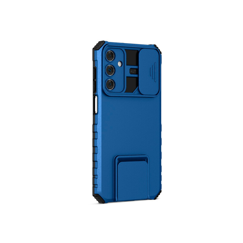 Protector Samsung Galaxy A15 con soporte y cubre cámara color azul Protector Samsung Galaxy A15 Con Soporte Y Cubre Cámara Color Azul