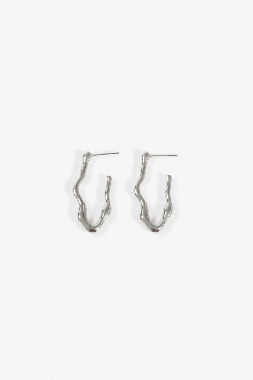 Aros acero wavy plateado