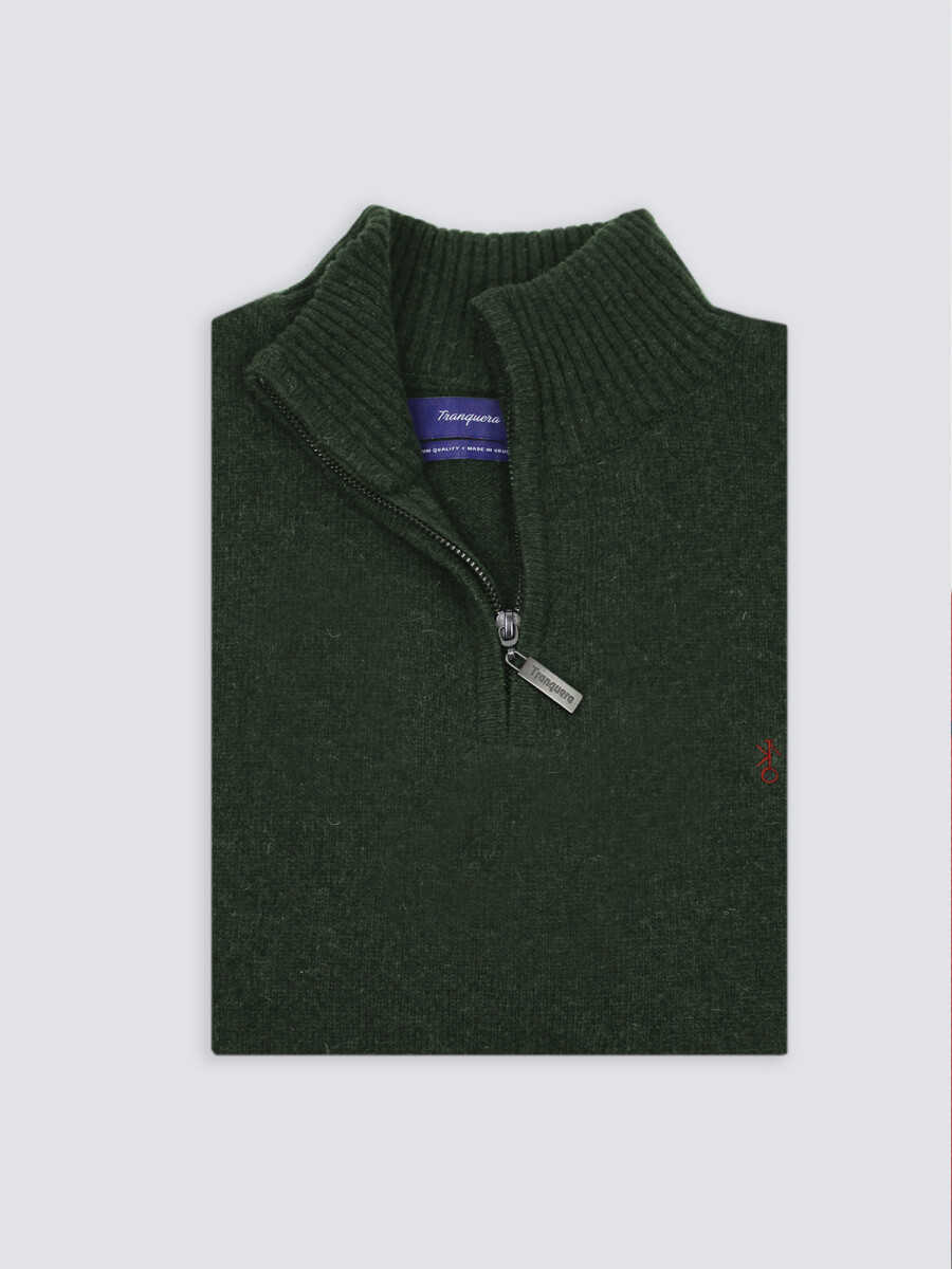 Remera Medio Cierre Criollo - Verde Oscuro 