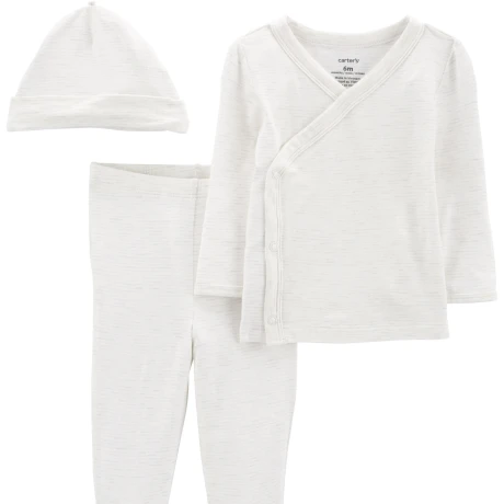 Set Carters Pelele con Pie Batita y Gorro BLANCO