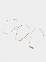 Set De Collares Con Cuentas De Piedras multicolor