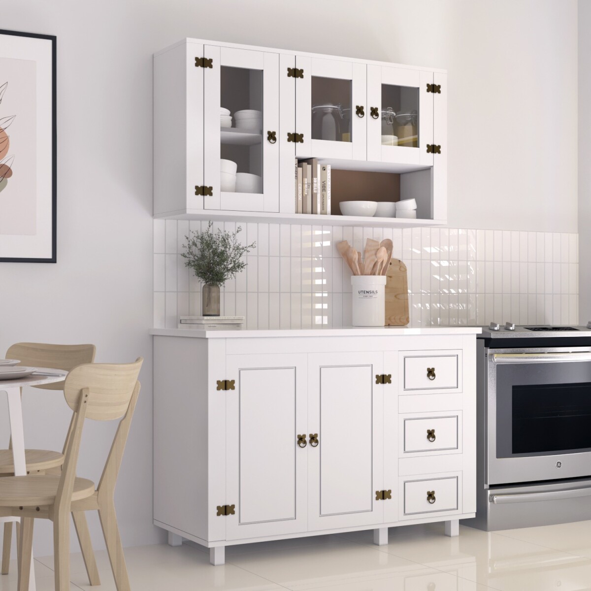 Aereo 3 Puertas Vidrio - Blanco - Linea Mexicana 