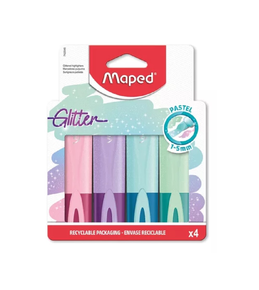 Pack x4 Marcadores Purpurina Pastel 
