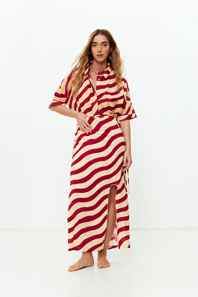 Falda larga multicolor - multicolor 