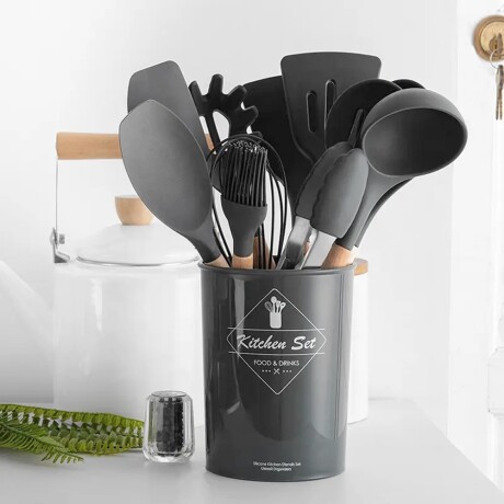 Set Cocina Antiadherente 17P c/Juego Batería Brinox + Menage Gris