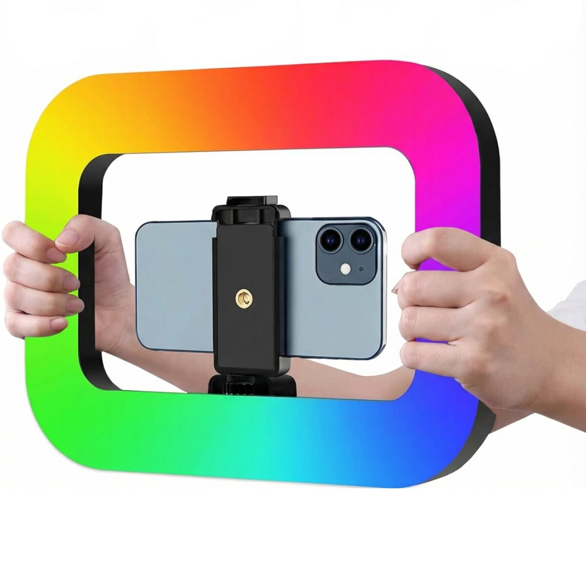 Aro de Luz Rectangular LED RGB para celular YM200 