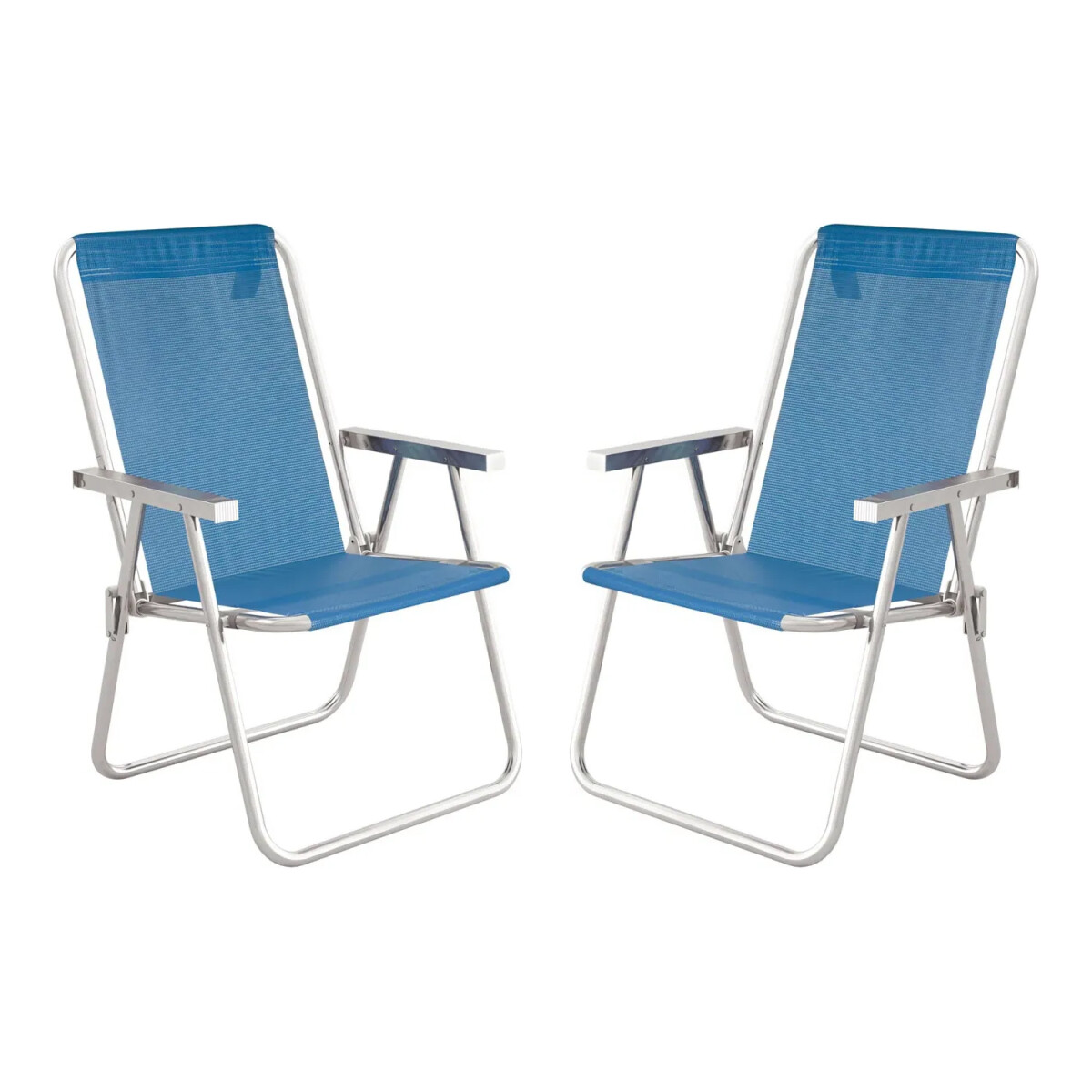 Set X2 Reposeras Sillas Altas Plegables Aluminio Total Mor - Azul 