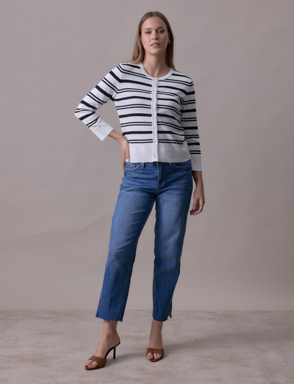 Cardigan Lineas BLANCO/NEGRO