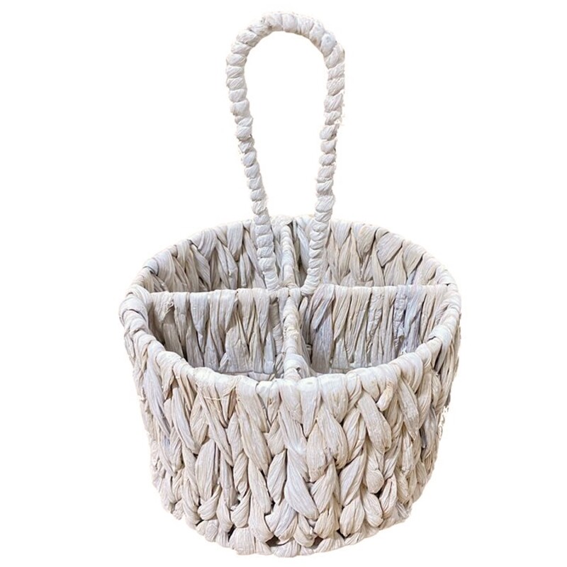 Cesto Selecta con asa y 4 divisiones Jacinto de agua 20x13cm Blanco Cesto Selecta con asa y 4 divisiones Jacinto de agua 20x13cm Blanco