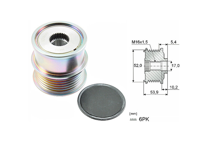 Polea Alternador Marcha Libre Audi Q2 Basic/Q3/A3/A1/A4 Seat Leon Sc Volks Tiguan/Golf/New Beetle 13-25 Polea Alternador Marcha Libre Audi Q2 Basic/Q3/A3/A1/A4 Seat Leon Sc Volks Tiguan/Golf/New Beetle 13-25