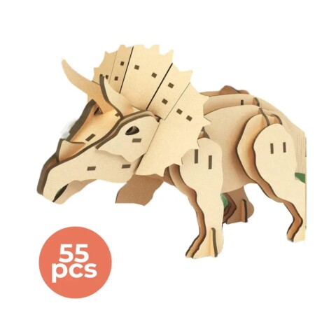 PUZZLE DE MADERA 3D ROYAL DINOSAURIO TRICERATOPS 001