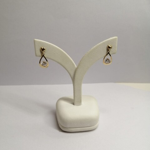 Caravanas pendientes gota con Zirconia en Oro 18kt Caravanas pendientes gota con Zirconia en Oro 18kt
