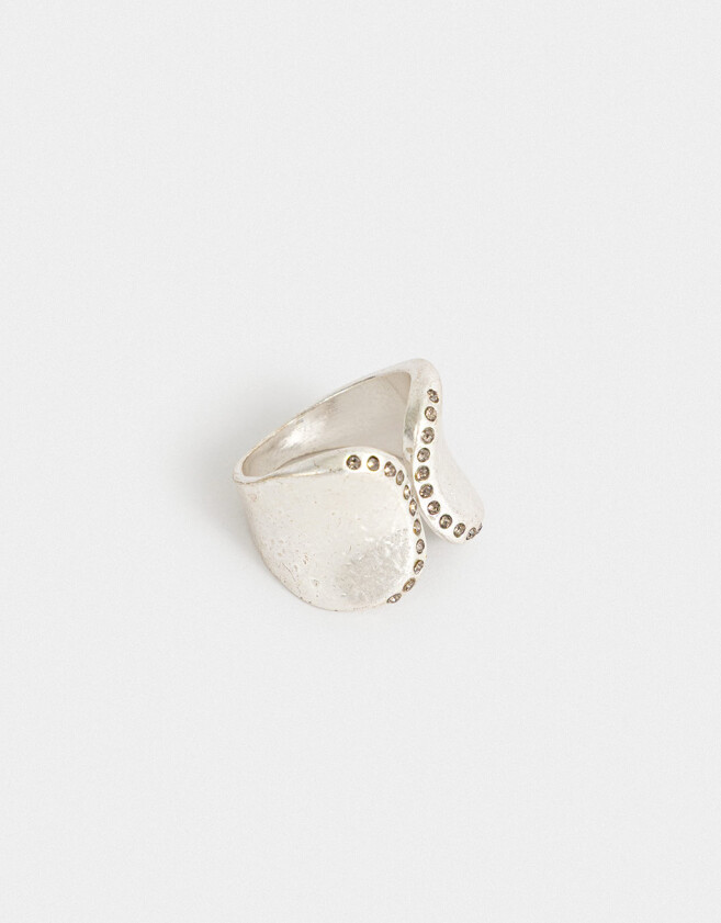 Anillos Medianos y Grandes Strass Anillo Con Strass - Plateado