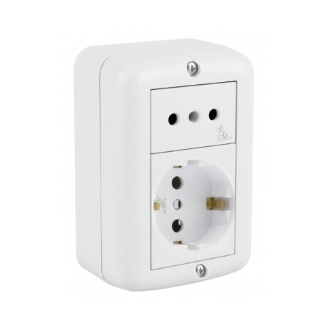 CAJA EXTERIOR CON SCHUKO + TOMA 2P+T Caja Exterior con Schuko con Seguro + Toma 2P+T con Seguro