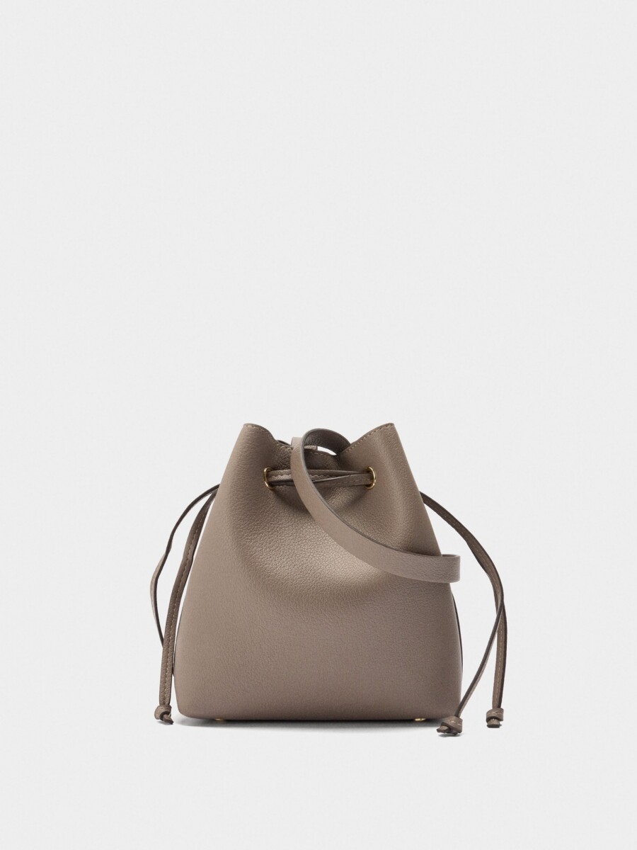 Bolso Bandolera Con Cordón taupe