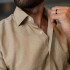 Camisa de lino Beige
