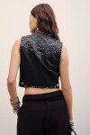 CHALECO STUDS CUERO Negro