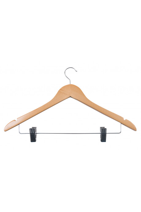 Percha Pantalón Triángulo Con Pinzas Na Barniz - Adultos Percha Pantalón Triángulo Con Pinzas Na Barniz - Adultos