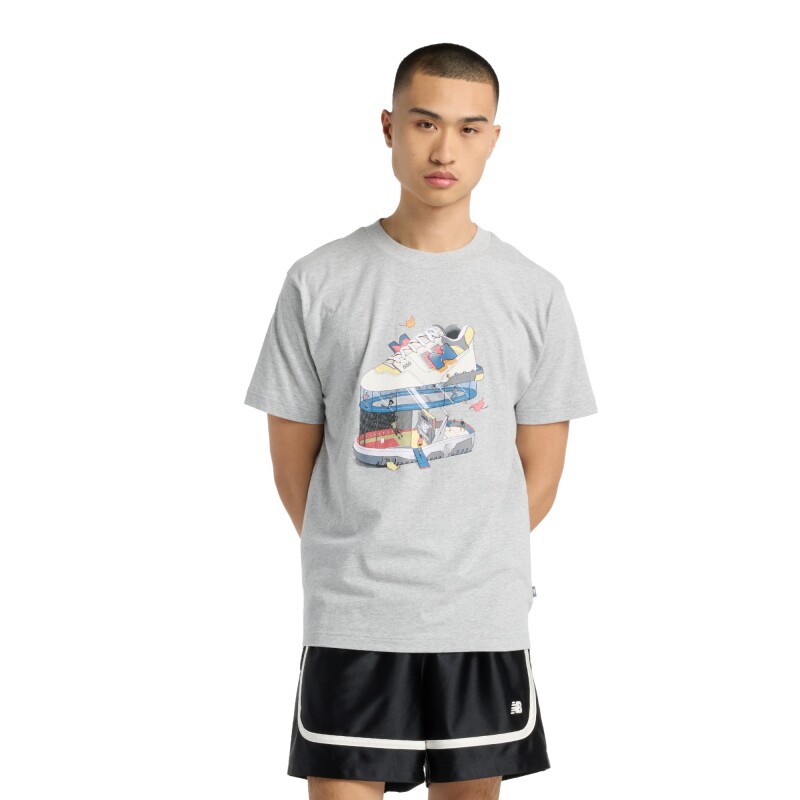 Remera New Balance de Hombre - Fitness Center - MT51918AG GREY