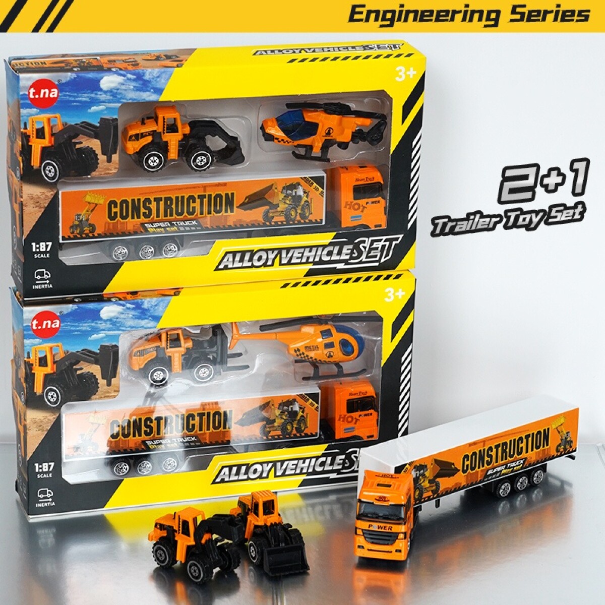 Autitos De Aleación De Juguete X2+1 Trailer - Construcción 