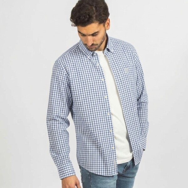 Camisa a Cuadros Azul y Blanco