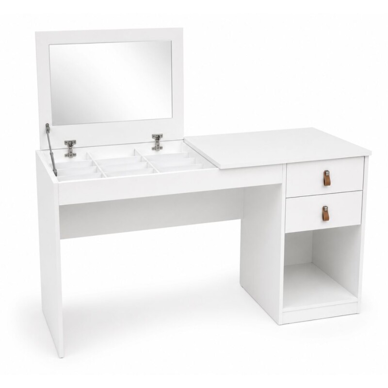 Tocador Versa Home Blanco Con Espejo Y 2 Cajones Tocador Versa Home Blanco Con Espejo Y 2 Cajones