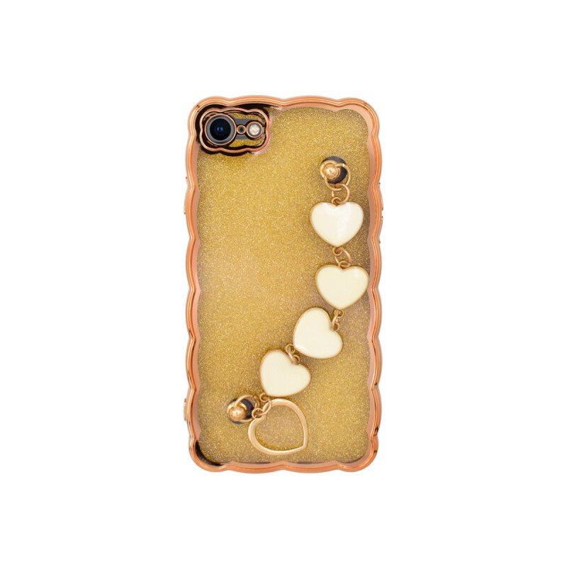 Protector para iPhone 7/8 diseño corazones color dorado Protector Para Iphone 7/8 Diseño Corazones Color Dorado