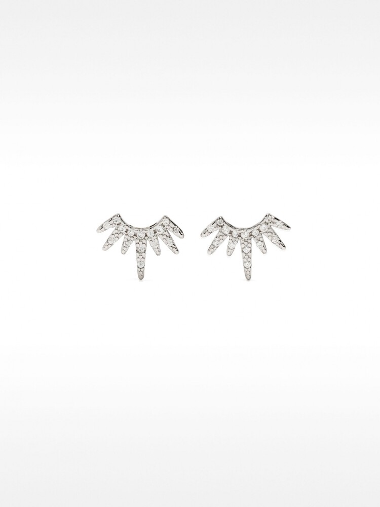 Pendientes Corona Con Circonitas - Plata De Ley 925 plateado