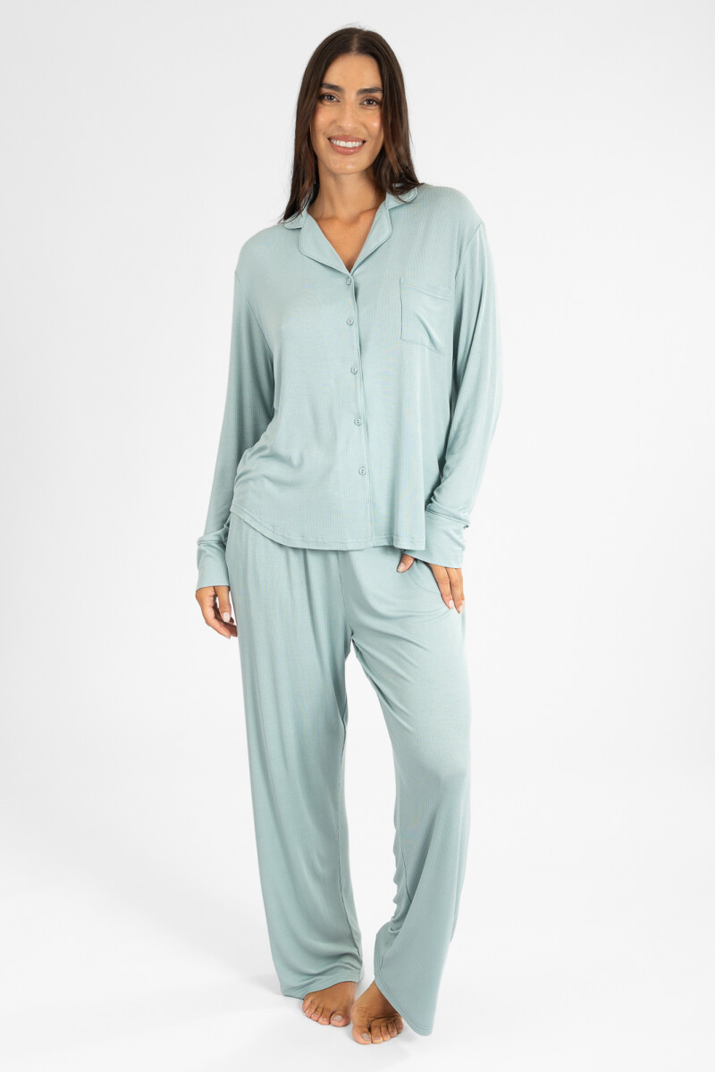 Pijama ribb americano Verde claro