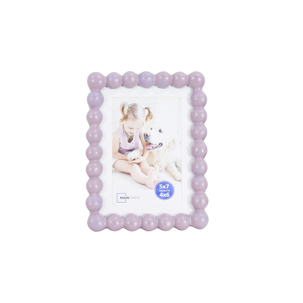 Portarretrato con marco bolitas - 13x18cm - Lila 