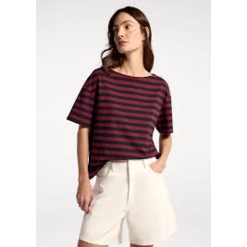 BLUSA FEM VINHO E AZUL MARINHO