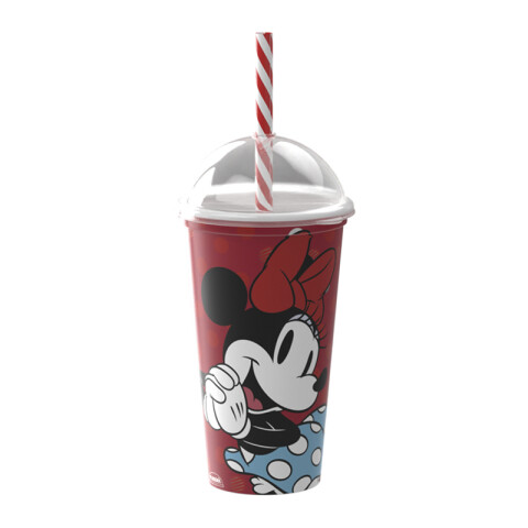 Vaso Plástico Milk Shake con Pajita Minnie 500 ml U