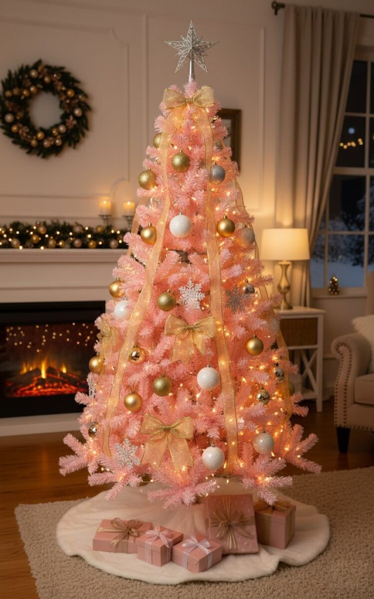 Arbol de navidad 1.80m 600 ramas - Rosa 