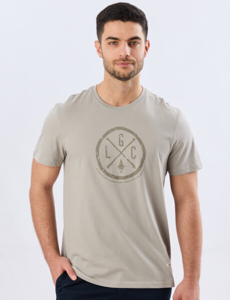REMERA ESTAMPADA DE ALGODÓN Khaki