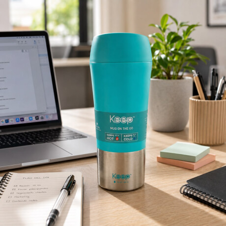 Mug en Acero Inoxidable Frio/Calor 400ml Celeste