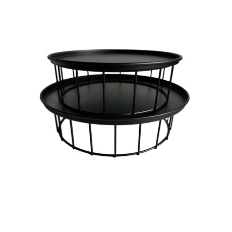 Set X2 Plato Soporte Metalico 30X9/25X9Cm Negro
