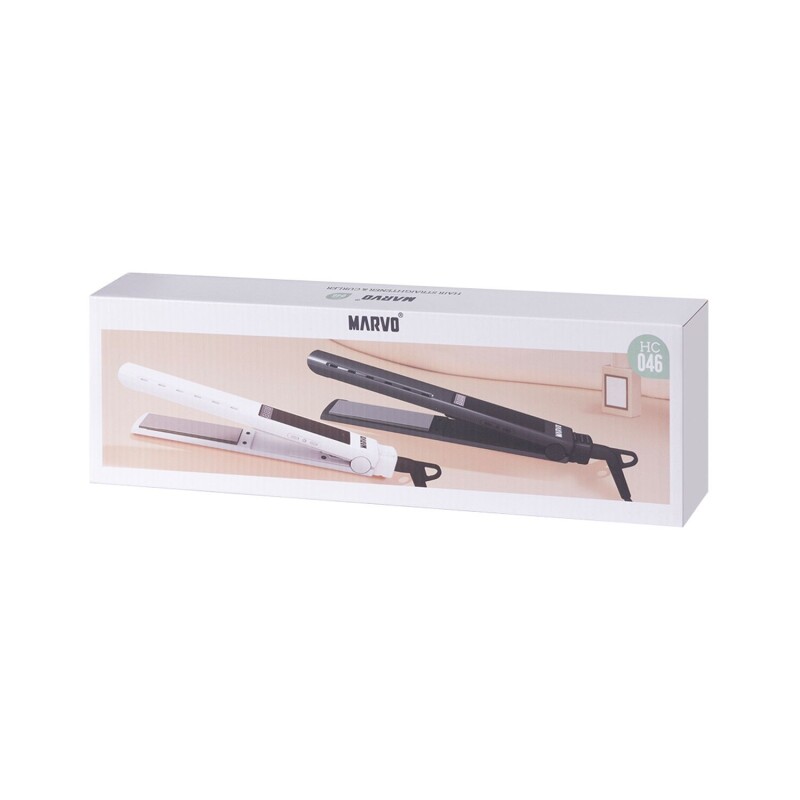 Planchita de pelo Marvo 45W con placas de óxido de titanio Negro