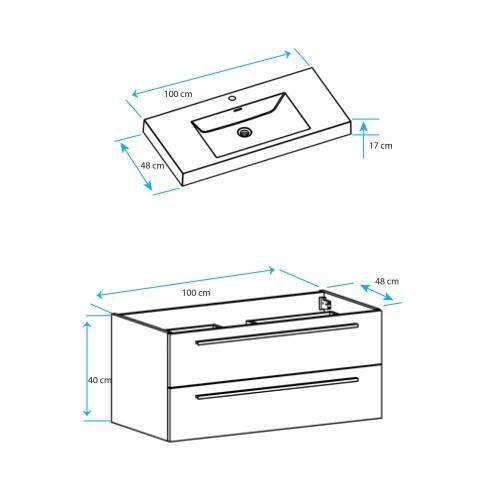 MUEBLE DE BAÑO NEGRO AQUALIA NEGRO