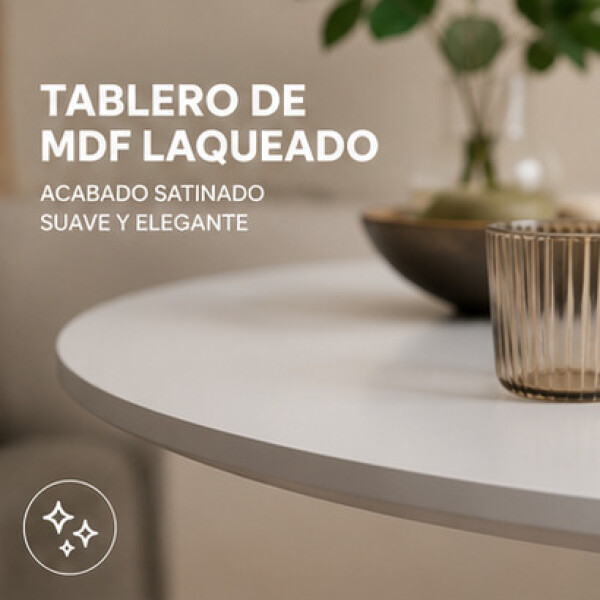 Mesa Comedor ComboHome Tulip Redonda Laqueada 90cm Premium Blanco 1