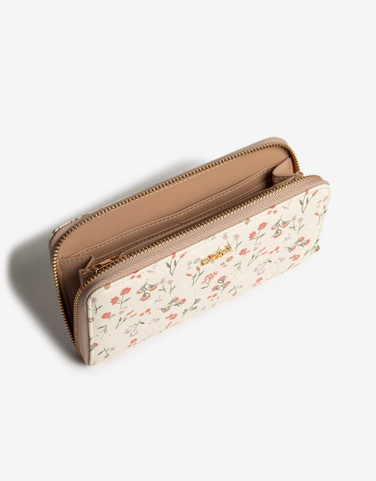 Ficheros Zip Round Billetera Formato Fichero - Estampado Flores