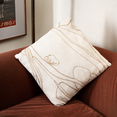 Funda de almohadón lineas orgánicas marrones 45x45cm Funda de almohadón lineas orgánicas marrones 45x45cm