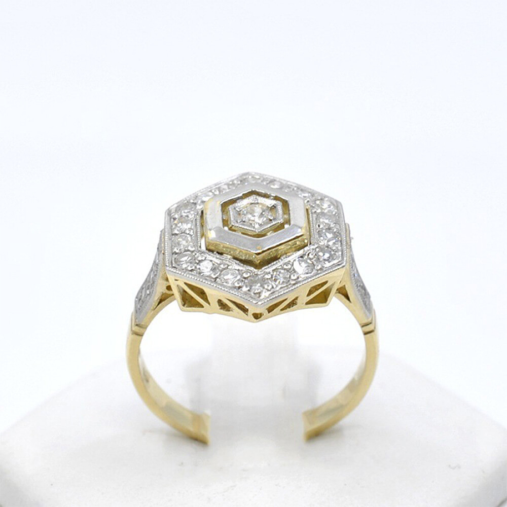 Anillo Oro 18K, Platino Y Brillantes Anillo Oro 18K, Platino Y Brillantes