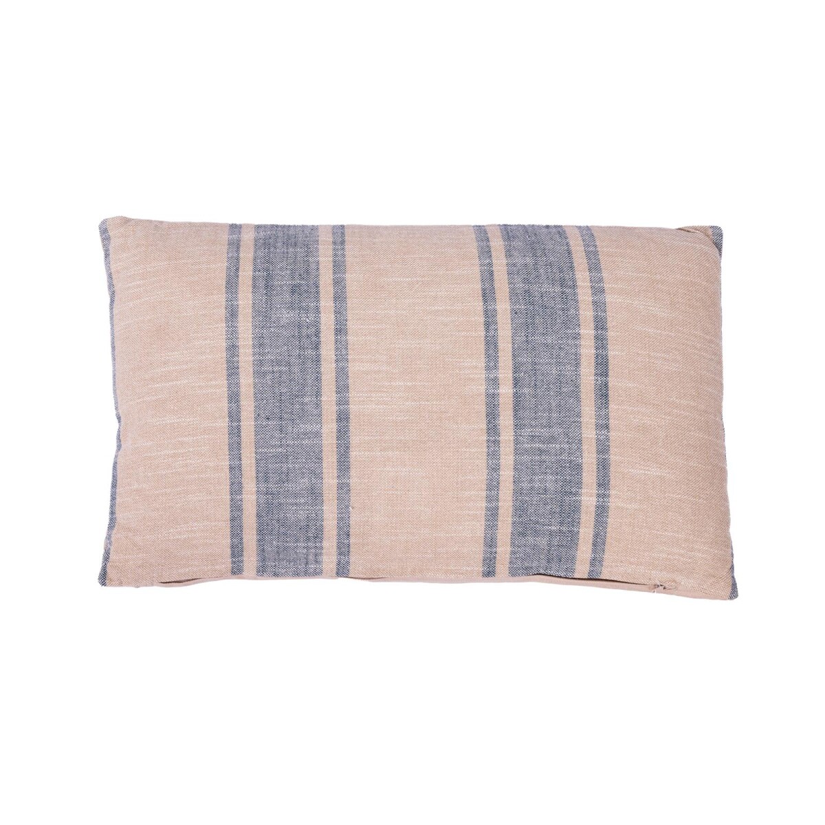 ALMOHADON - ALGODON MULTICOLOR RAYAS DOBLES BEIGE AZUL 